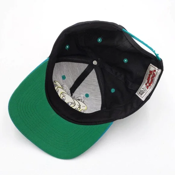 Vintage Tweety Looney Tunes Snapback Trucker Hat 1995 Two Tone Cap Black Teal
